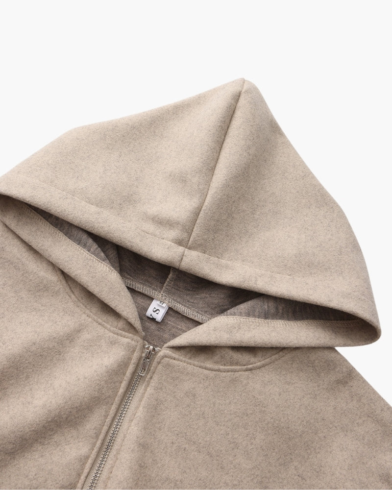 Marlow Wool Zip Coat - Iron & Oak