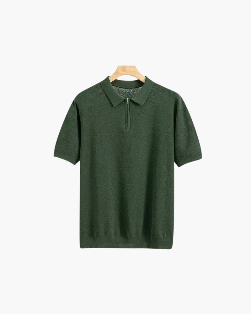 Marbella Zip Up Polo - Iron & Oak