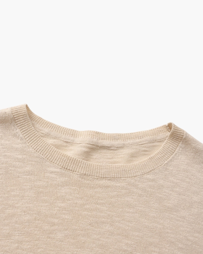 Linen Cotton Essential Crewneck - Iron & Oak