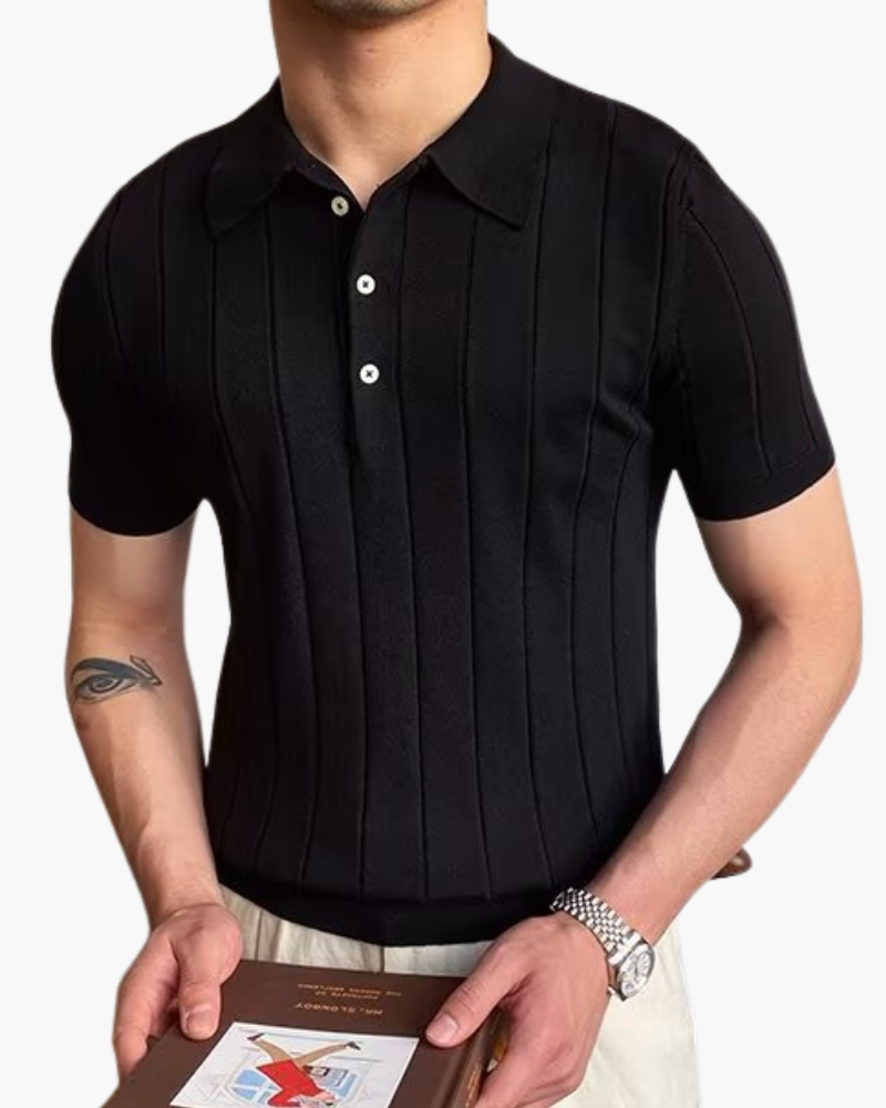 Cannes Ribbed Cotton Polo - Iron & Oak