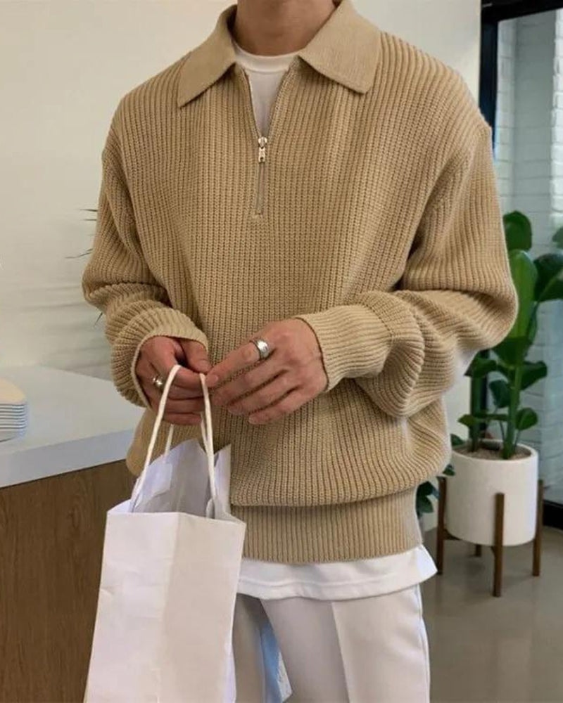 Cesare Half Zip Sweater - Iron & Oak