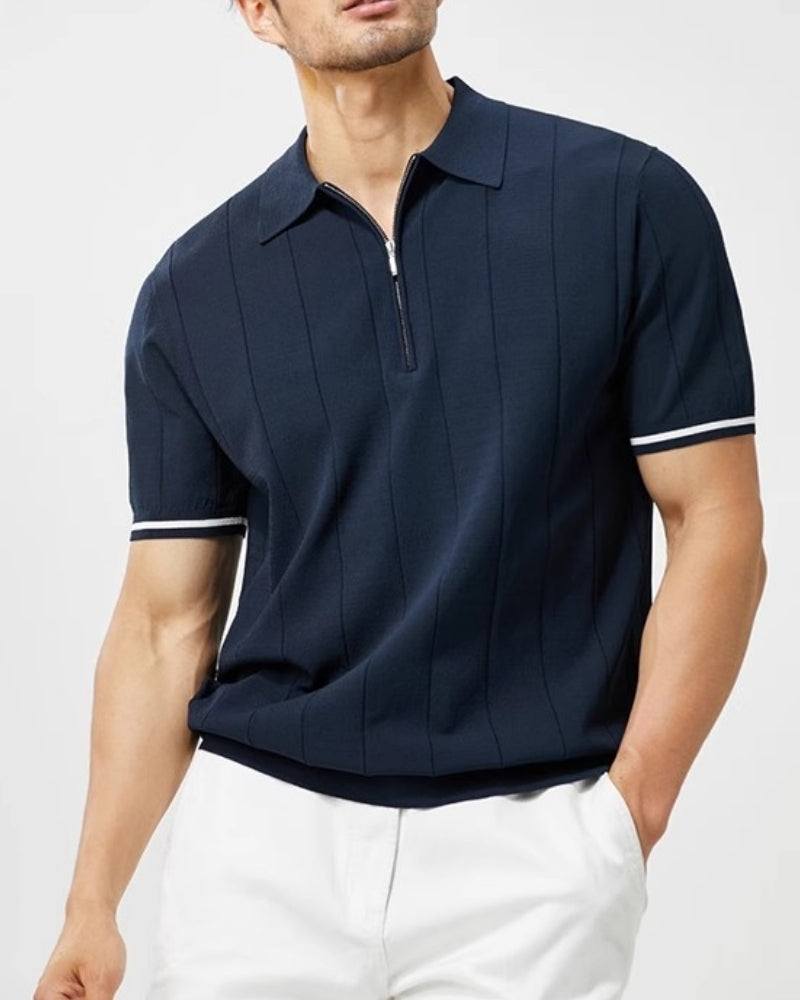 Signature Contrast Trim Polo - Iron & Oak