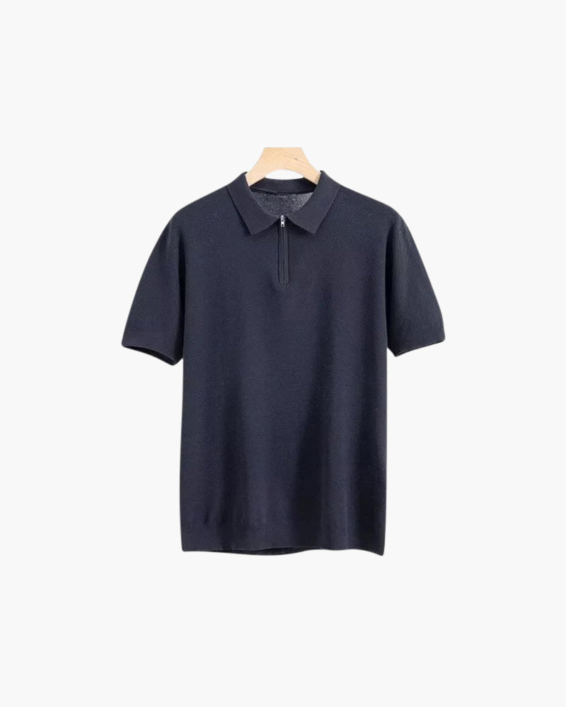 Marbella Zip Up Polo - Iron & Oak