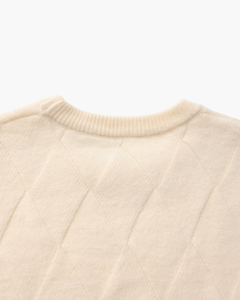 Diamond Knit Crewneck Sweater - Iron & Oak