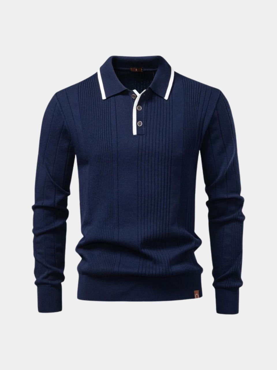 Vertical Ridge Knit Polo Shirt - Iron & Oak