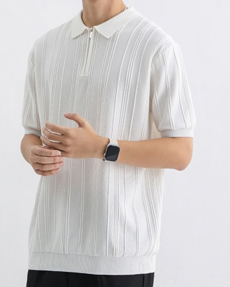 Signature Zip-Up Polo - Iron & Oak