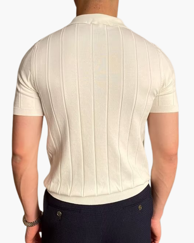 Cannes Ribbed Cotton Polo - Iron & Oak
