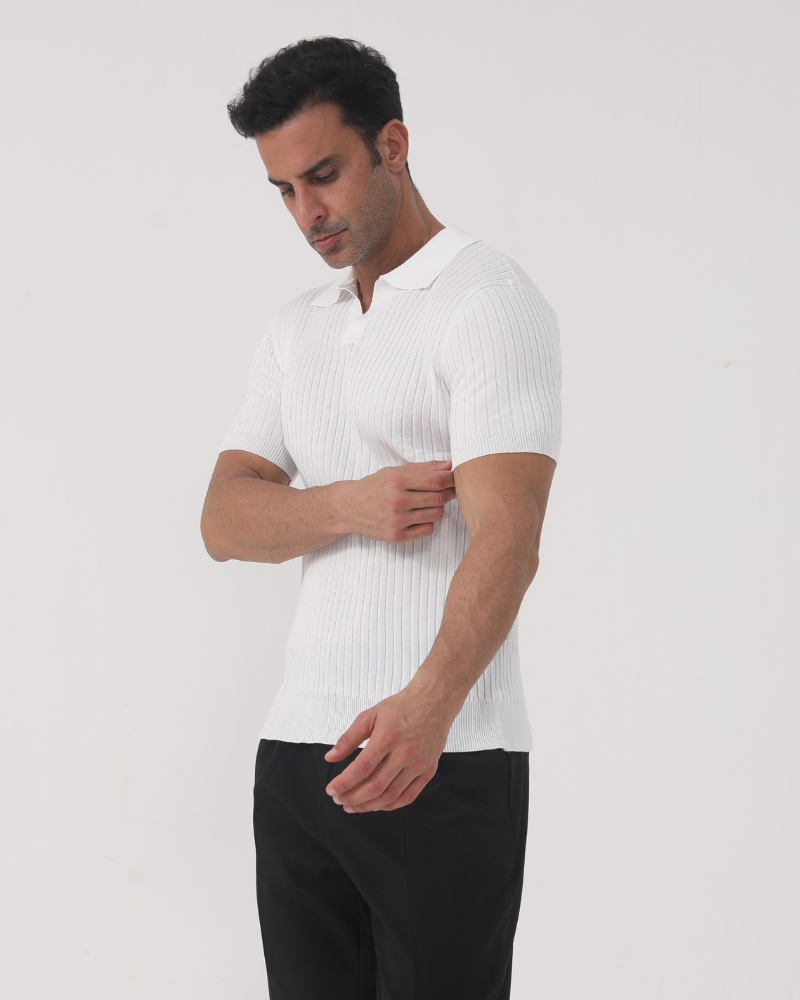 Florence - Ribbed Cotton Polo - Iron & Oak