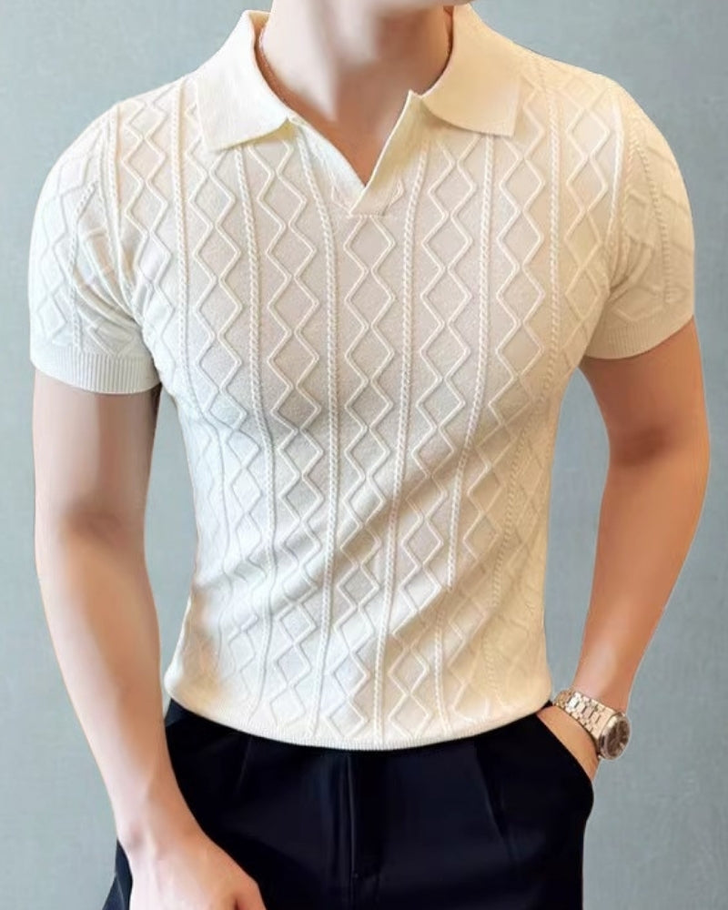 Signature Textured Knit Polo - Iron & Oak