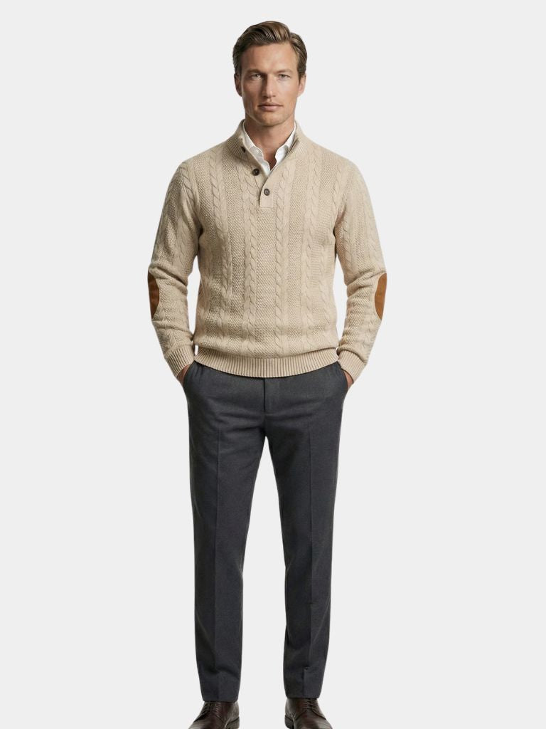 Timberline Long Collar Knit Sweater - Iron & Oak