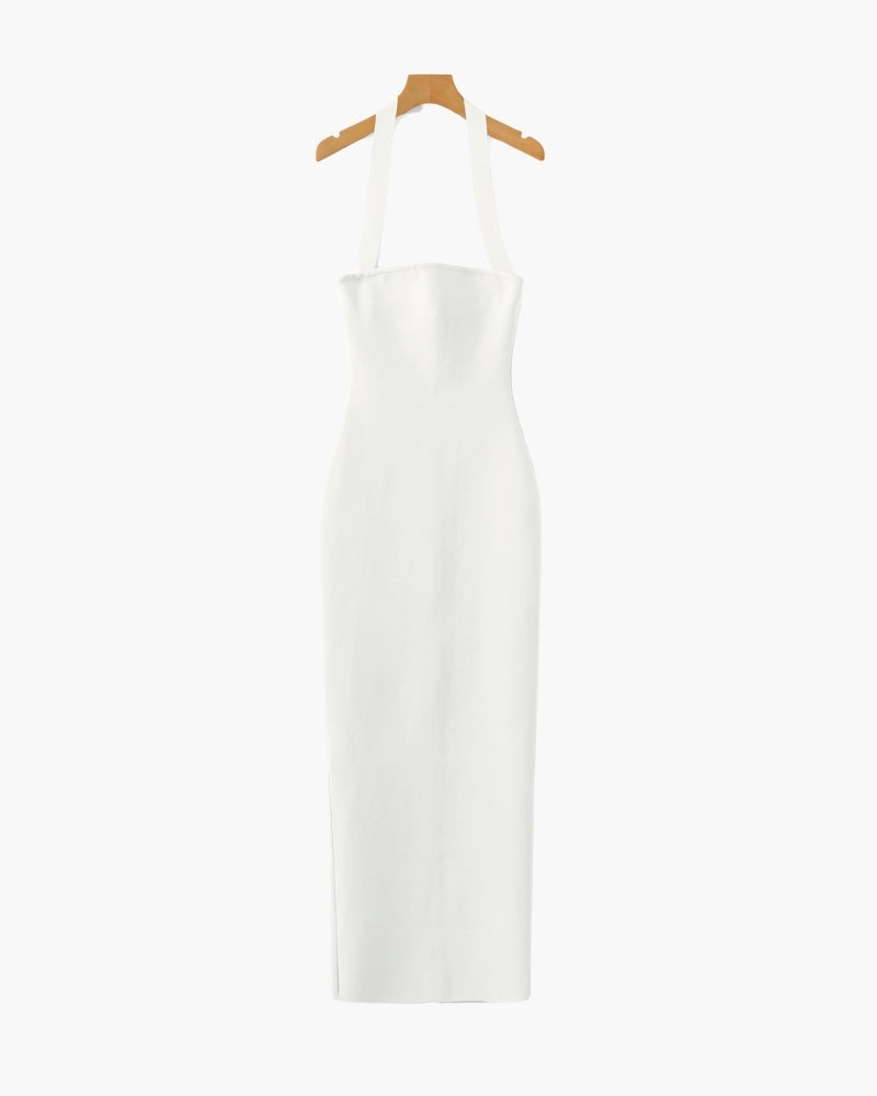 Halter Neck Slim Fit Maxi Dress - Iron & Oak