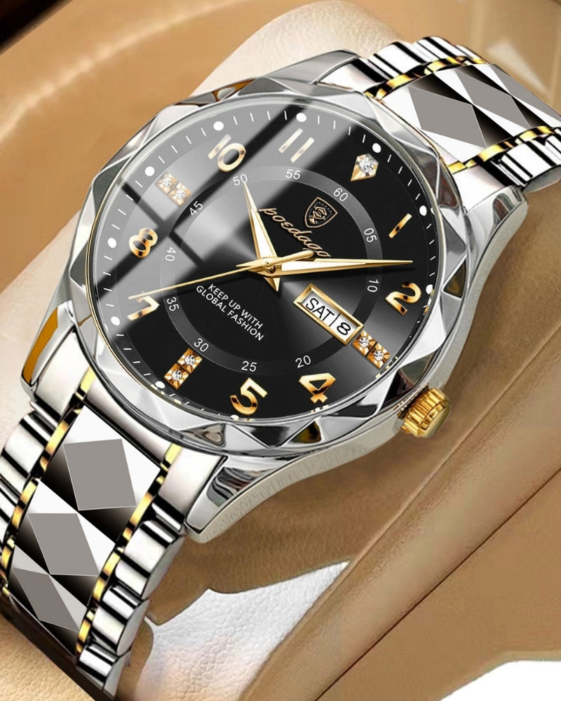 Classic Two-Tone Steel Watch - Iron & Oak