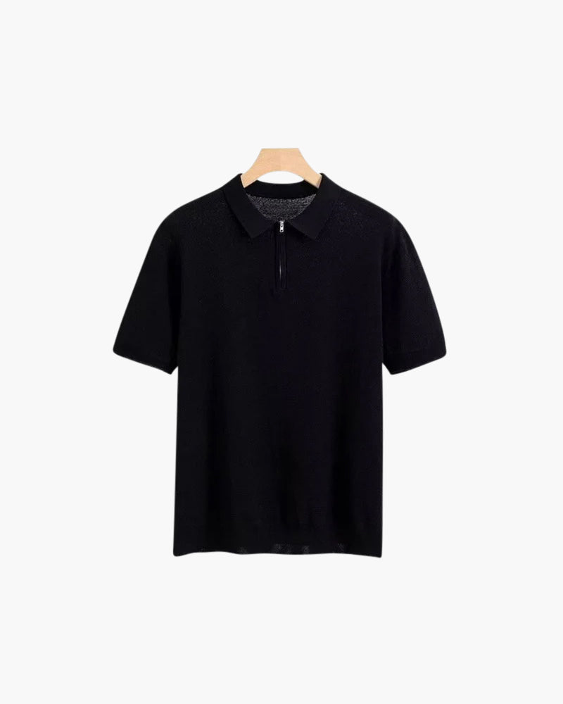 Marbella Zip Up Polo - Iron & Oak