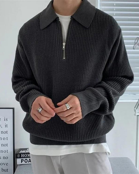 Cesare Half Zip Sweater - Iron & Oak