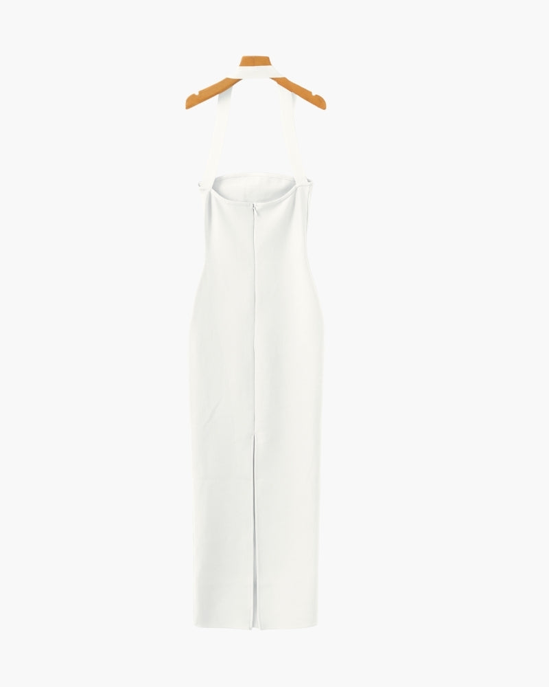 Halter Neck Slim Fit Maxi Dress - Iron & Oak