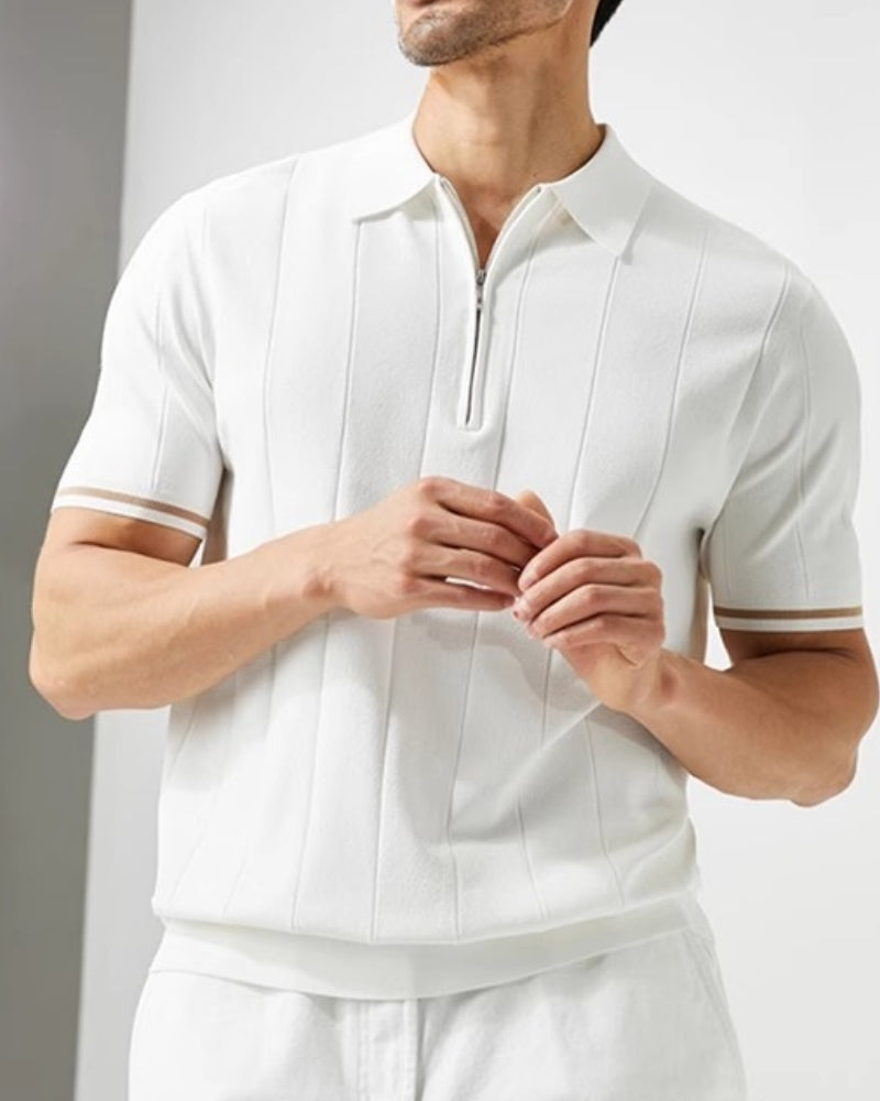 Signature Contrast Trim Polo - Iron & Oak