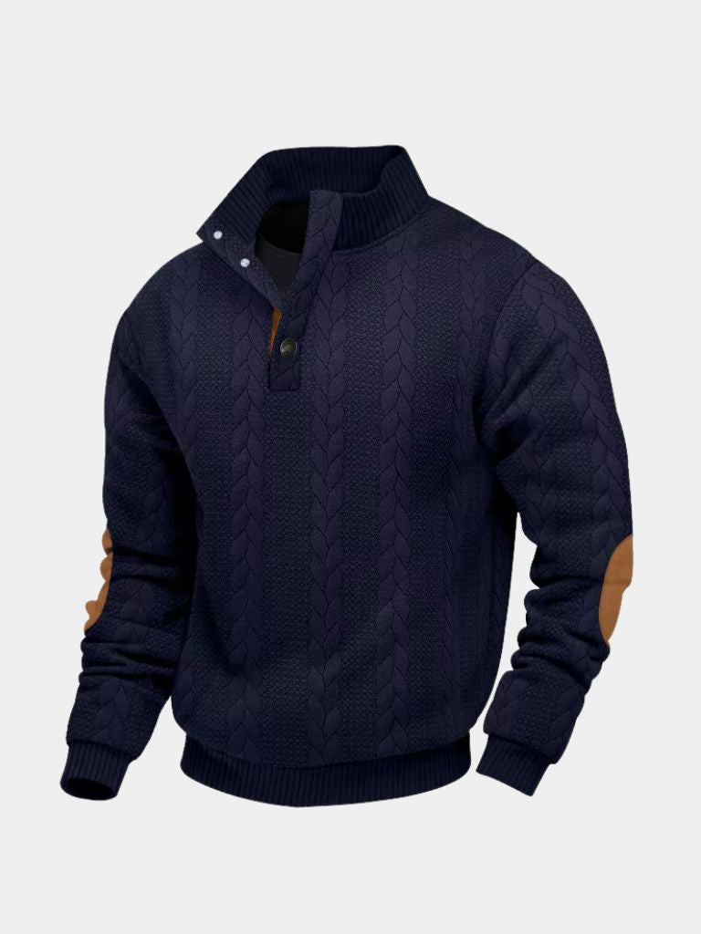 Timberline Long Collar Knit Sweater - Iron & Oak