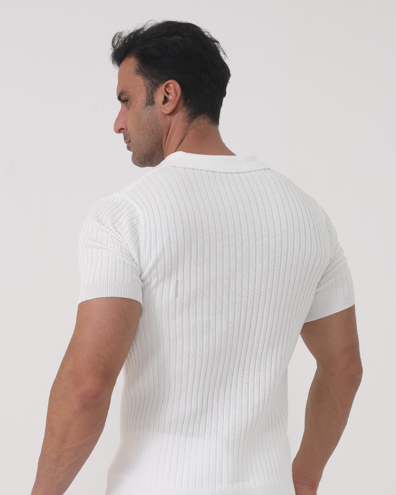 Florence - Ribbed Cotton Polo - Iron & Oak