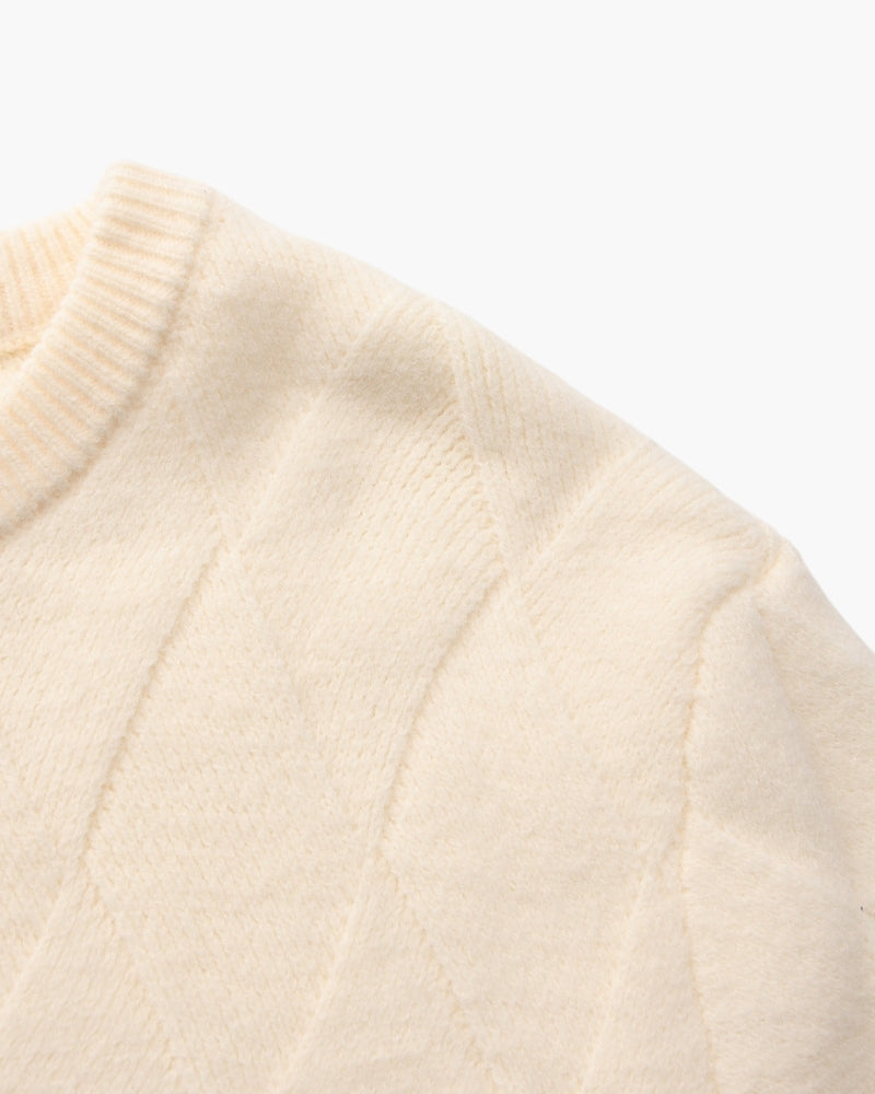 Diamond Knit Crewneck Sweater - Iron & Oak