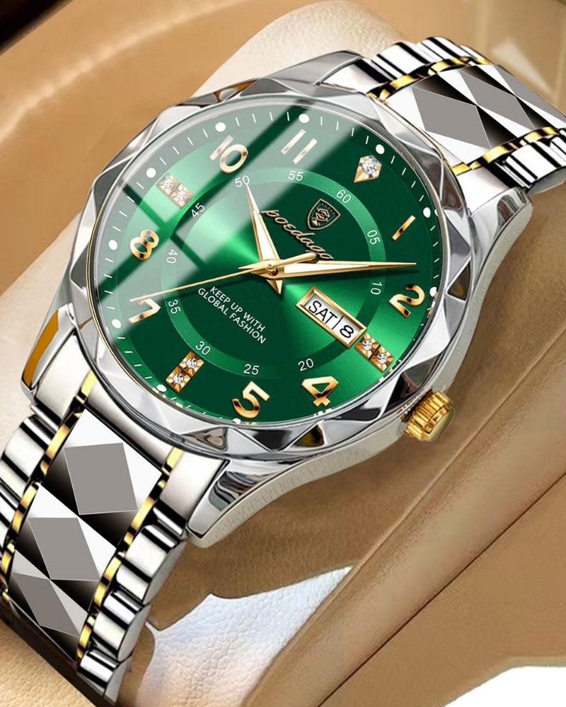 Classic Two-Tone Steel Watch - Iron & Oak