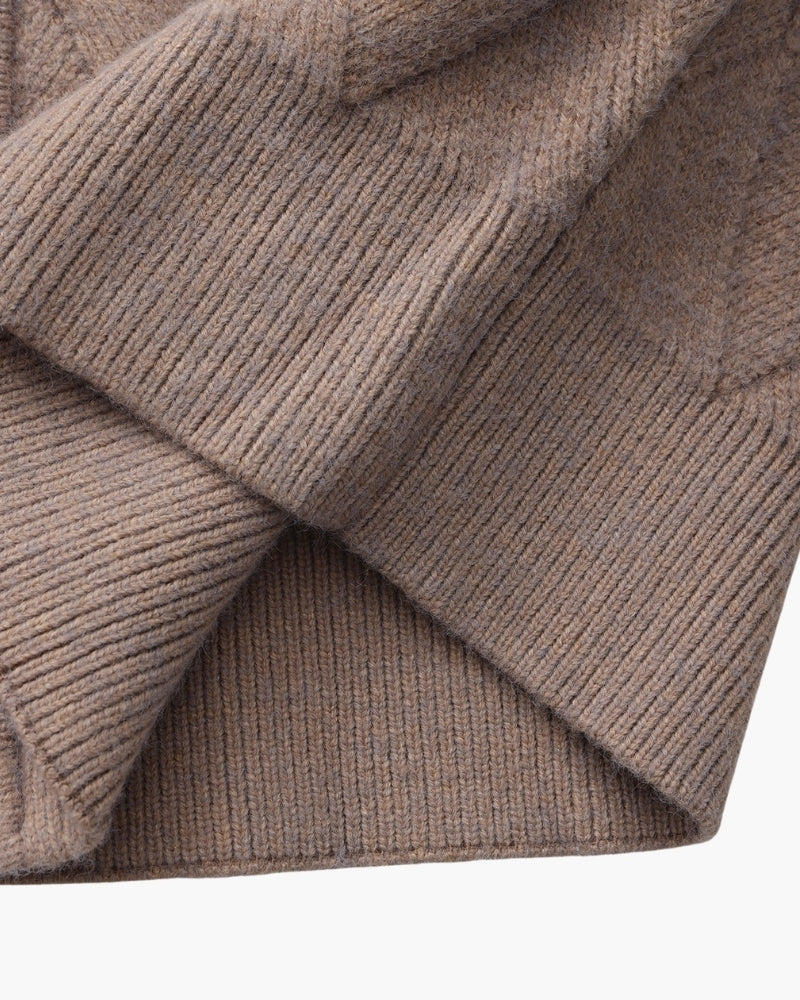 Heritage Diamond Knit Zip Cardigan - Iron & Oak