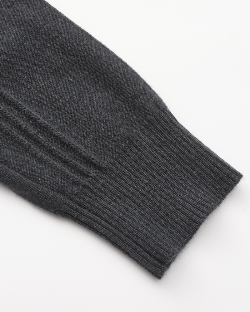 100% Cashmere Ribbed Half Zip - Iron & Oak