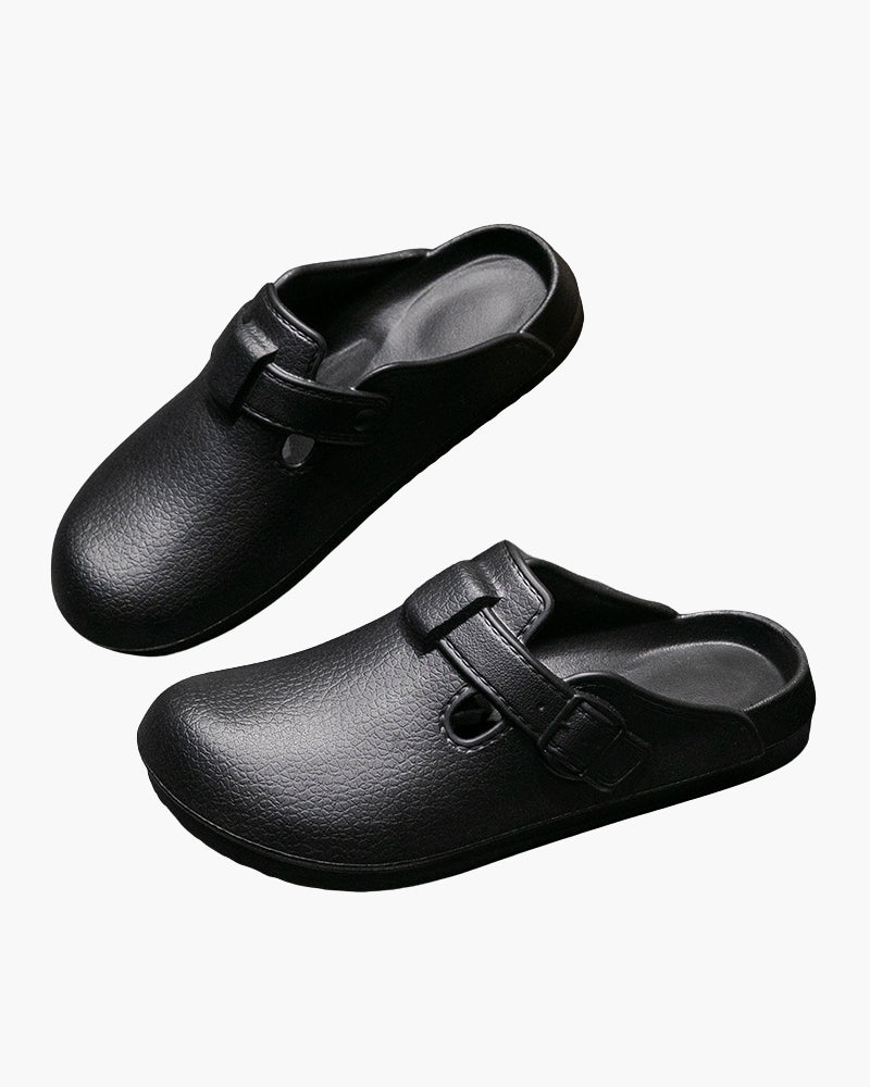 Classic Waterproof Buckle Clogs - Iron & Oak