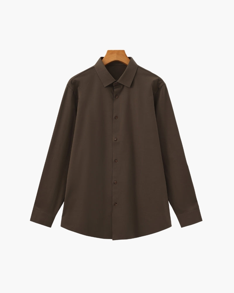 Tailored Cotton Flex Shirt - Iron & Oak