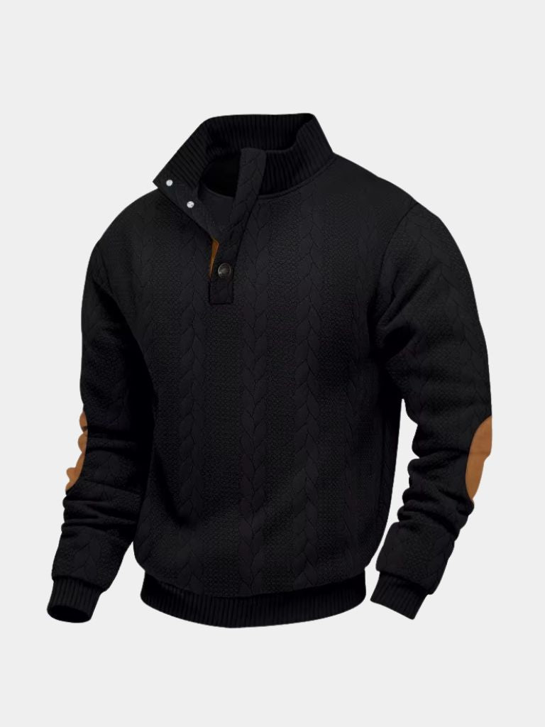 Timberline Long Collar Knit Sweater - Iron & Oak