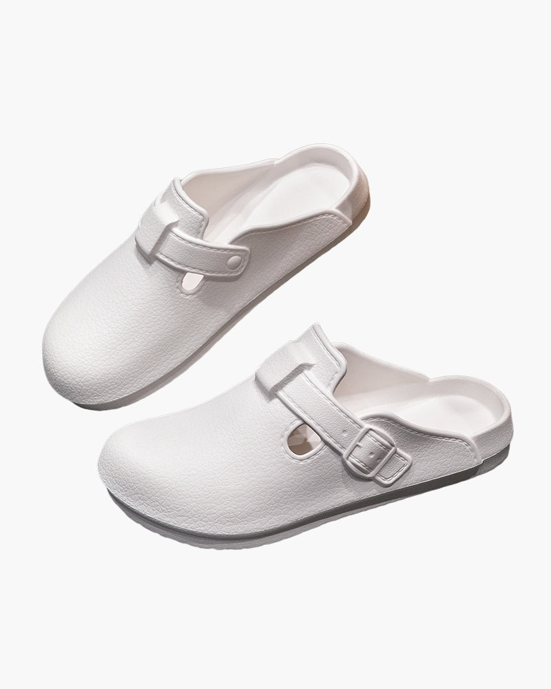Classic Waterproof Buckle Clogs - Iron & Oak