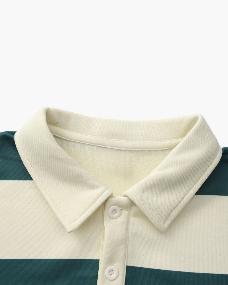 Vintage Stripe Rugby Polo - Iron & Oak