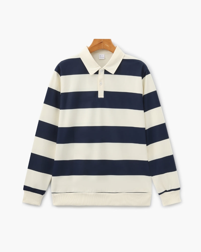 Vintage Stripe Rugby Polo - Iron & Oak