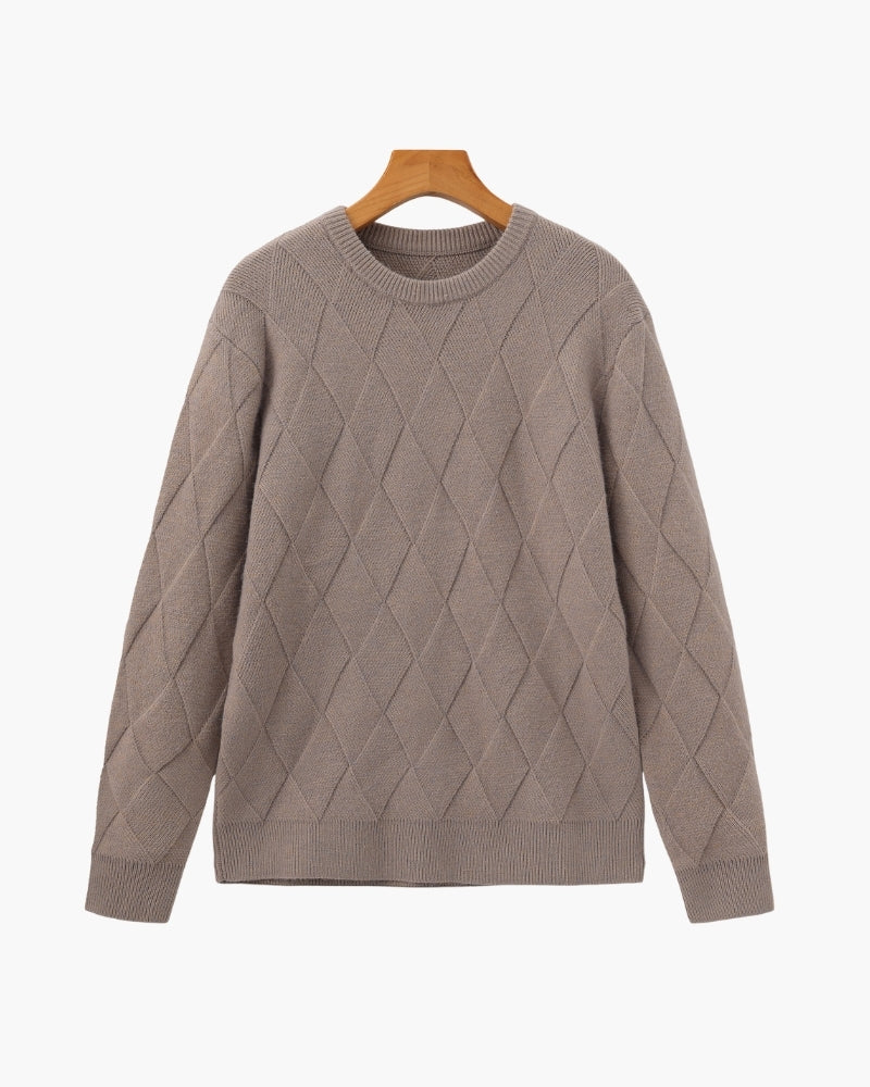Diamond Knit Crewneck Sweater - Iron & Oak