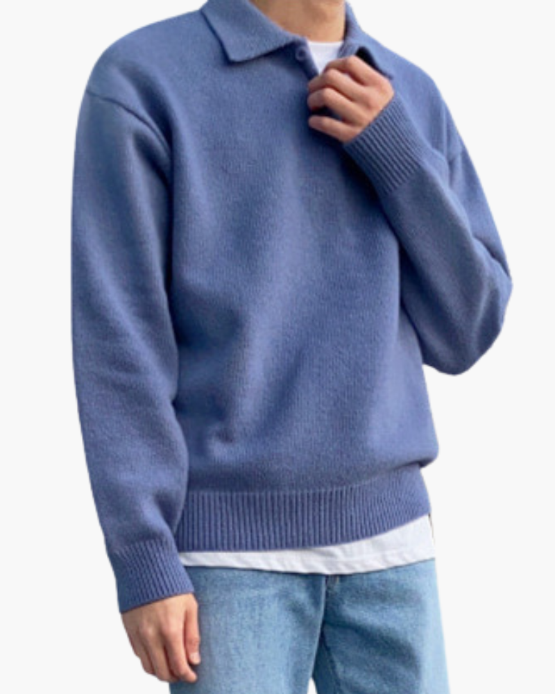 Woolen Button Half Zip - Iron & Oak