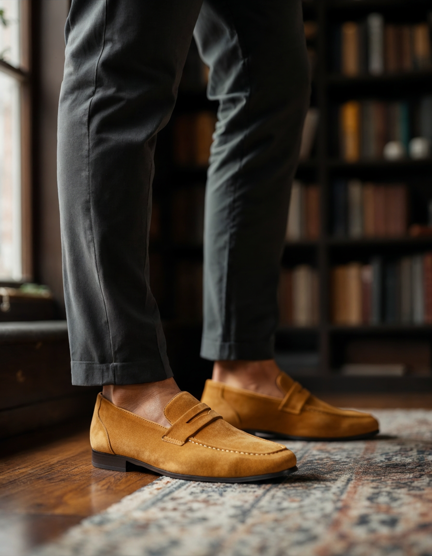 Suede Penny Loafers - Iron & Oak