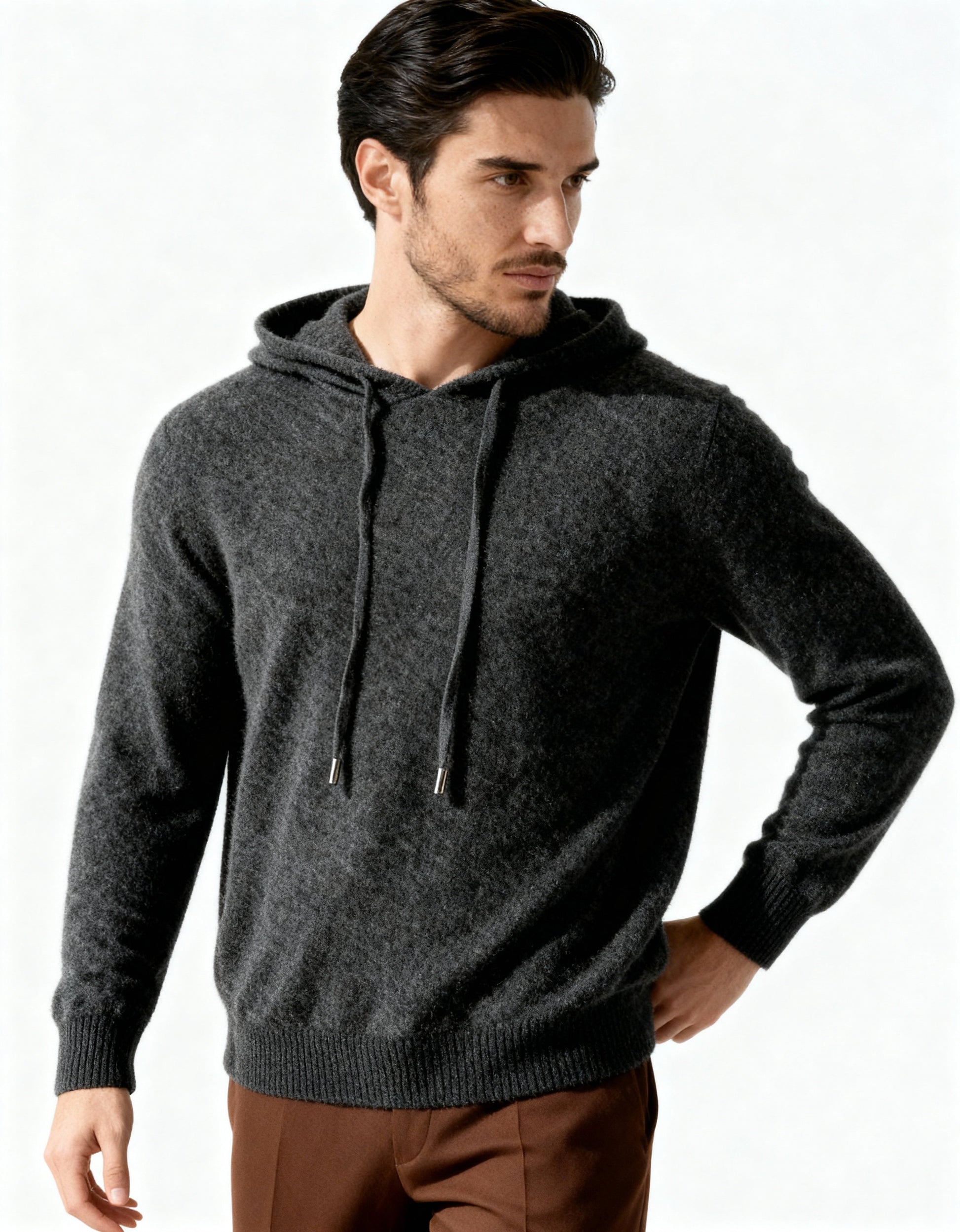 100% Cashmere Hoodie - Iron & Oak