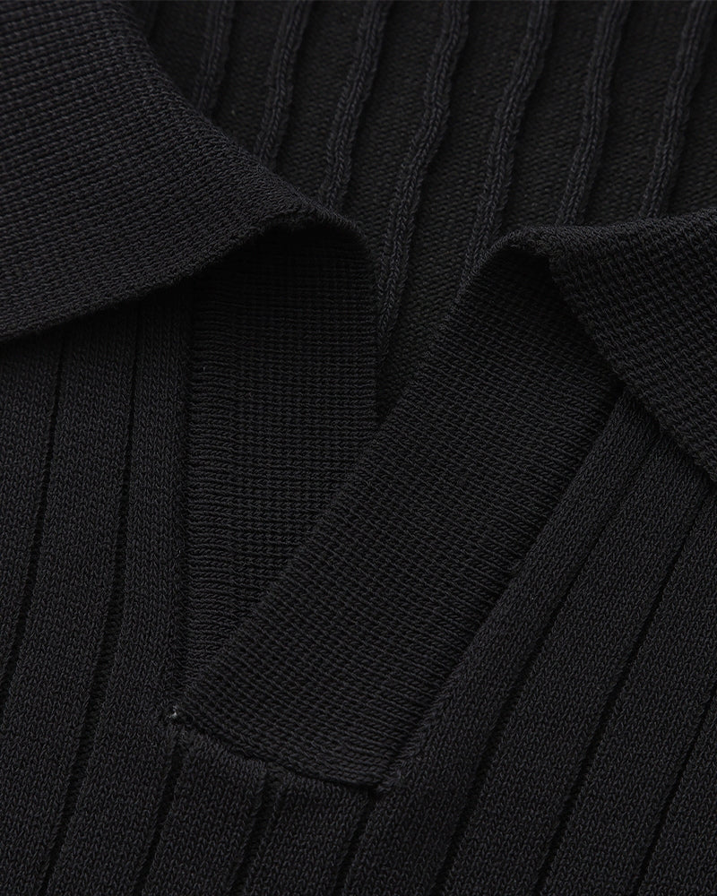 Premium Ribbed Polo - Iron & Oak