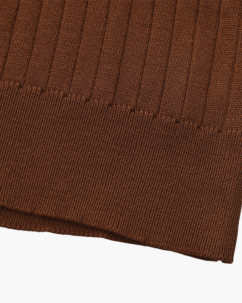 Premium Ribbed Polo - Iron & Oak