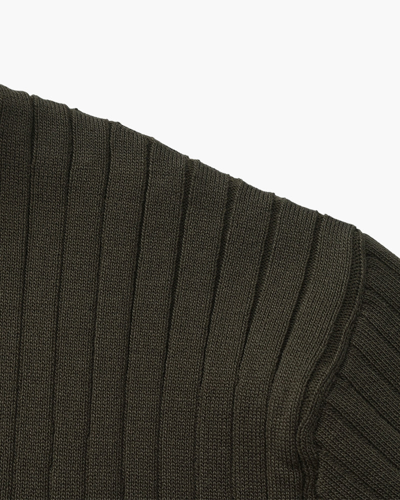 Premium Ribbed Polo - Iron & Oak