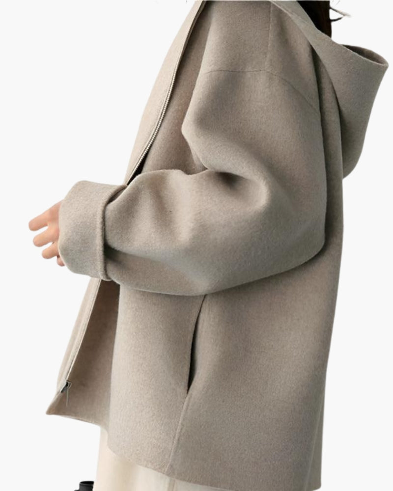 Marlow Wool Zip Coat - Iron & Oak