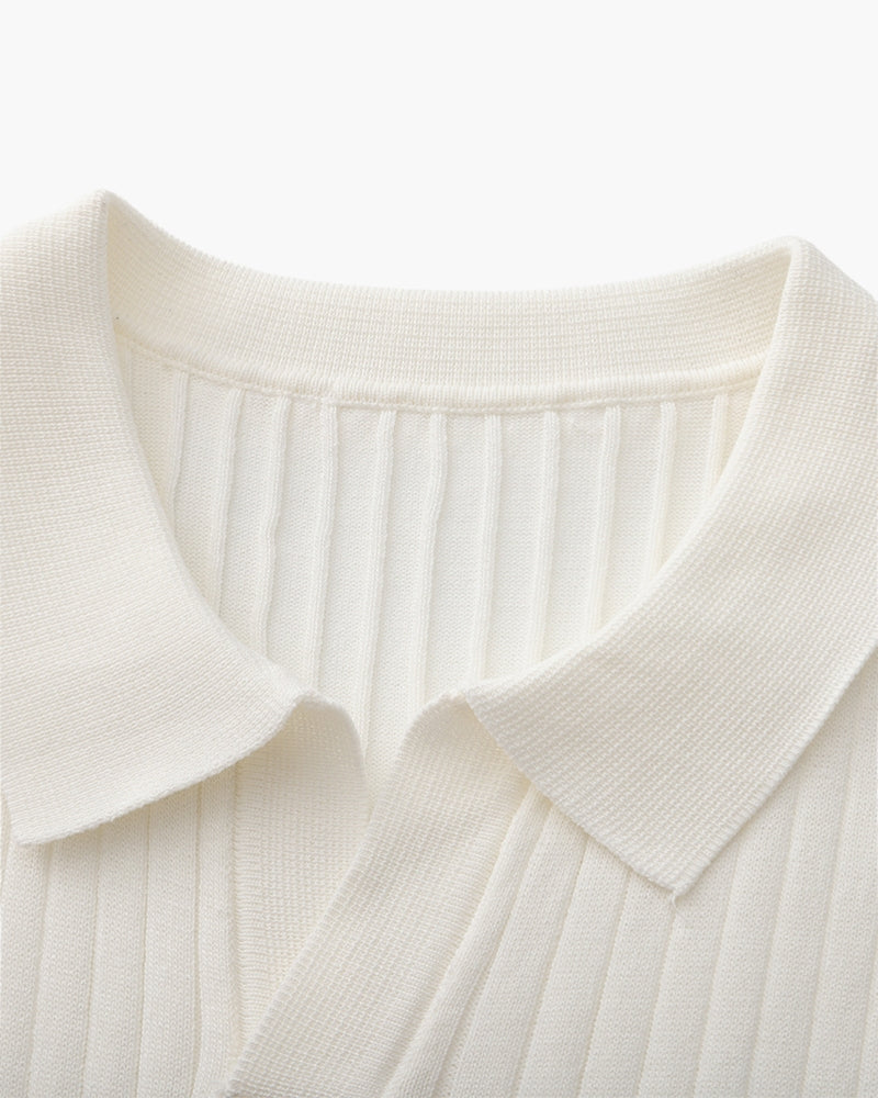 Premium Ribbed Polo - Iron & Oak