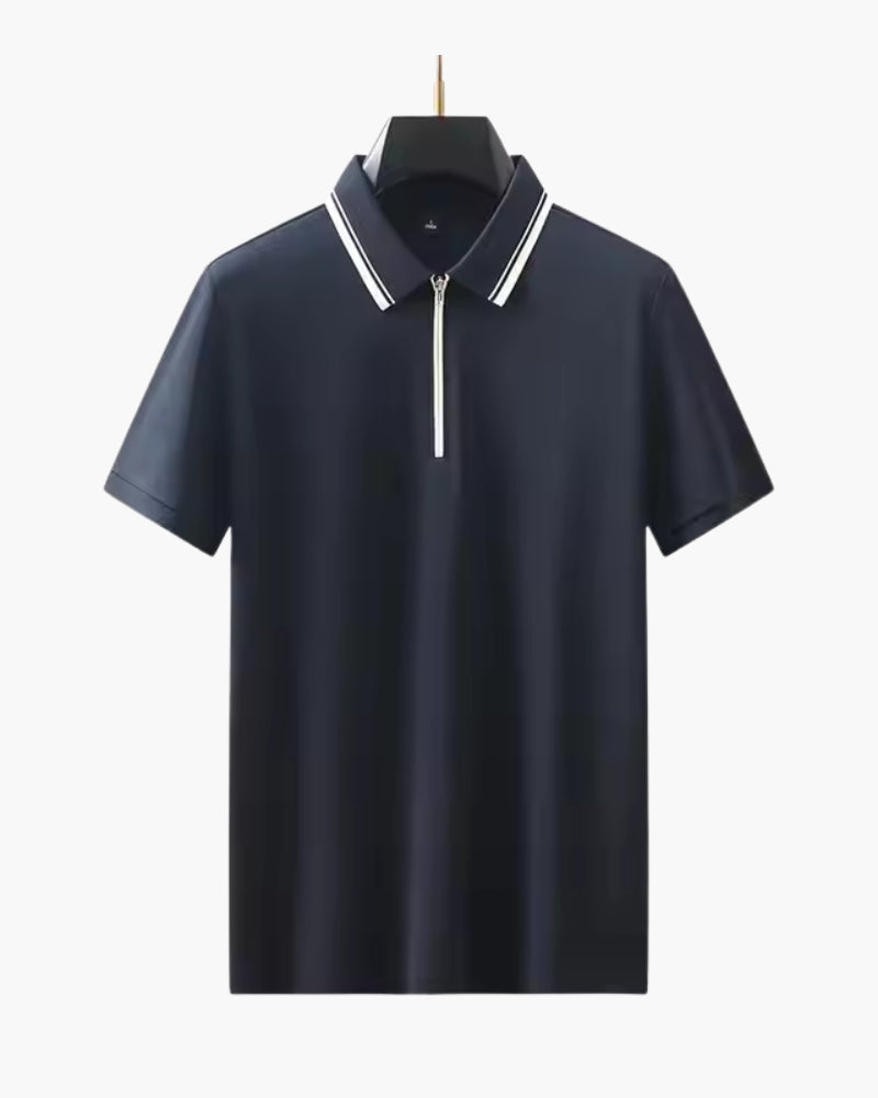 Ridgeway Zip Polo - Iron & Oak