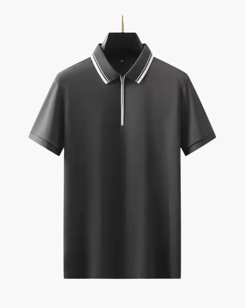 Ridgeway Zip Polo - Iron & Oak