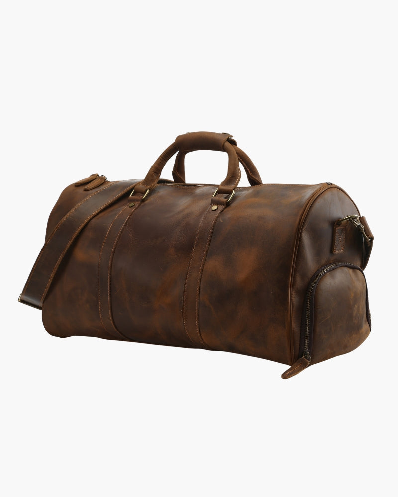 Montague Leather Duffle - Iron & Oak