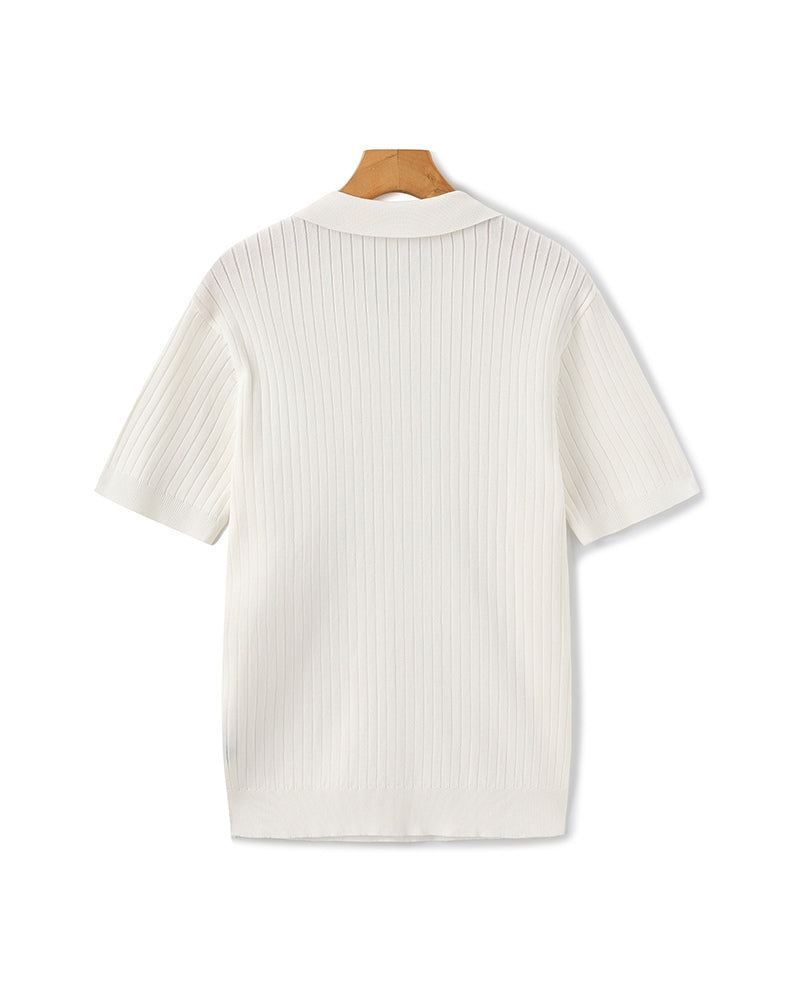 Premium Ribbed Polo - Iron & Oak