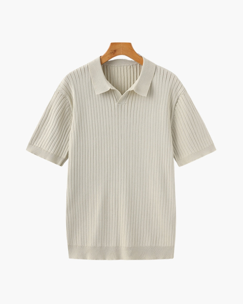 Premium Ribbed Polo - Iron & Oak