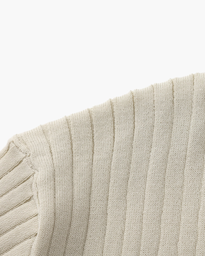Premium Ribbed Polo - Iron & Oak
