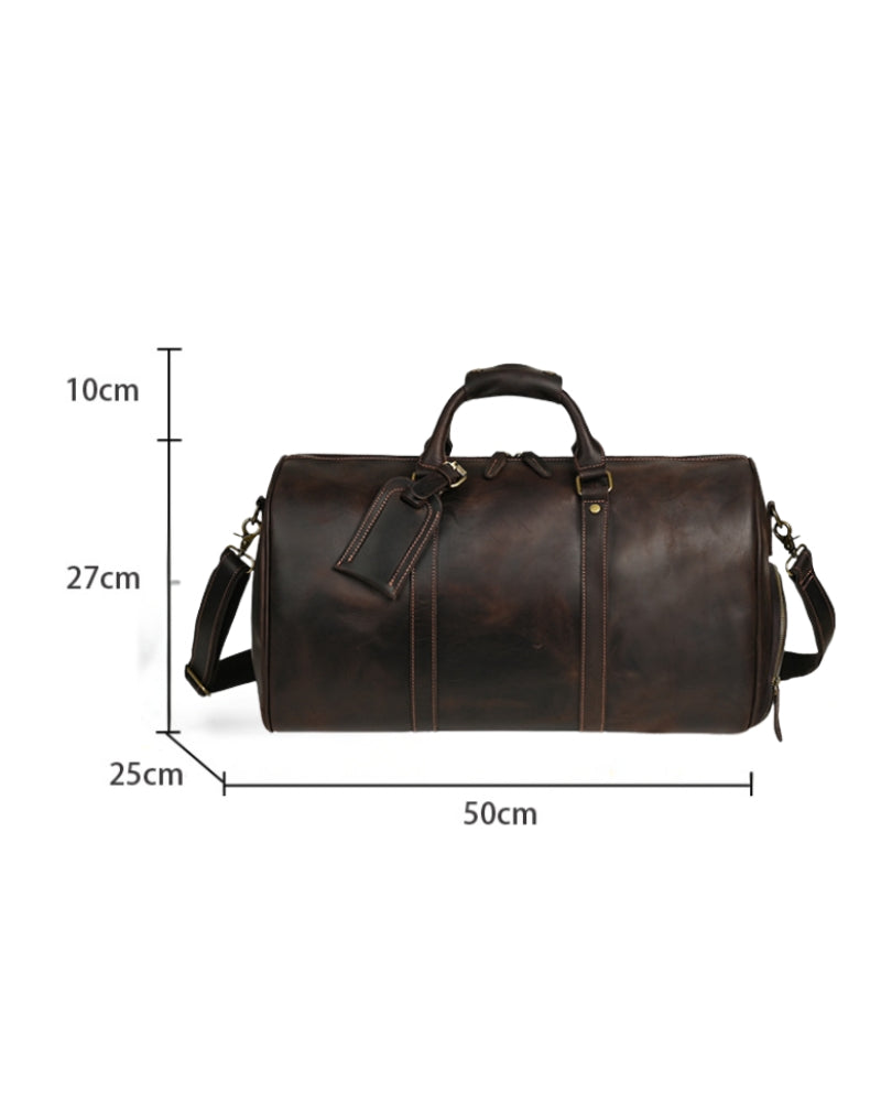 Montague Leather Duffle - Iron & Oak