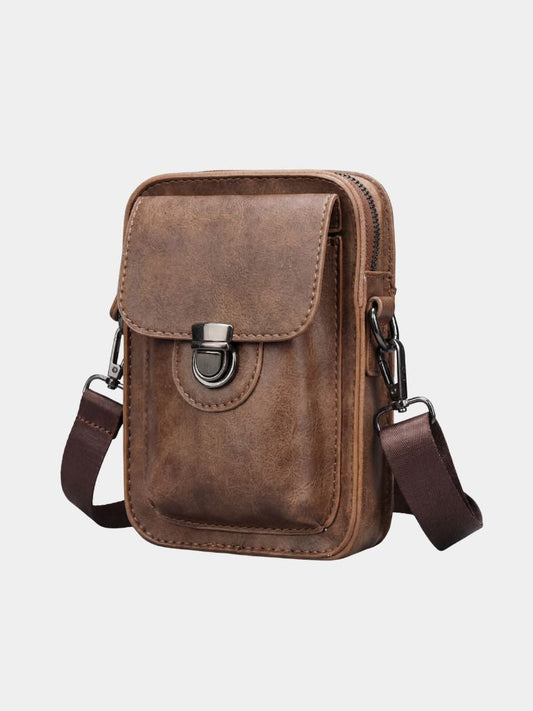 Vintage Mini Leather Crossbody Shoulder Bag - Iron & Oak