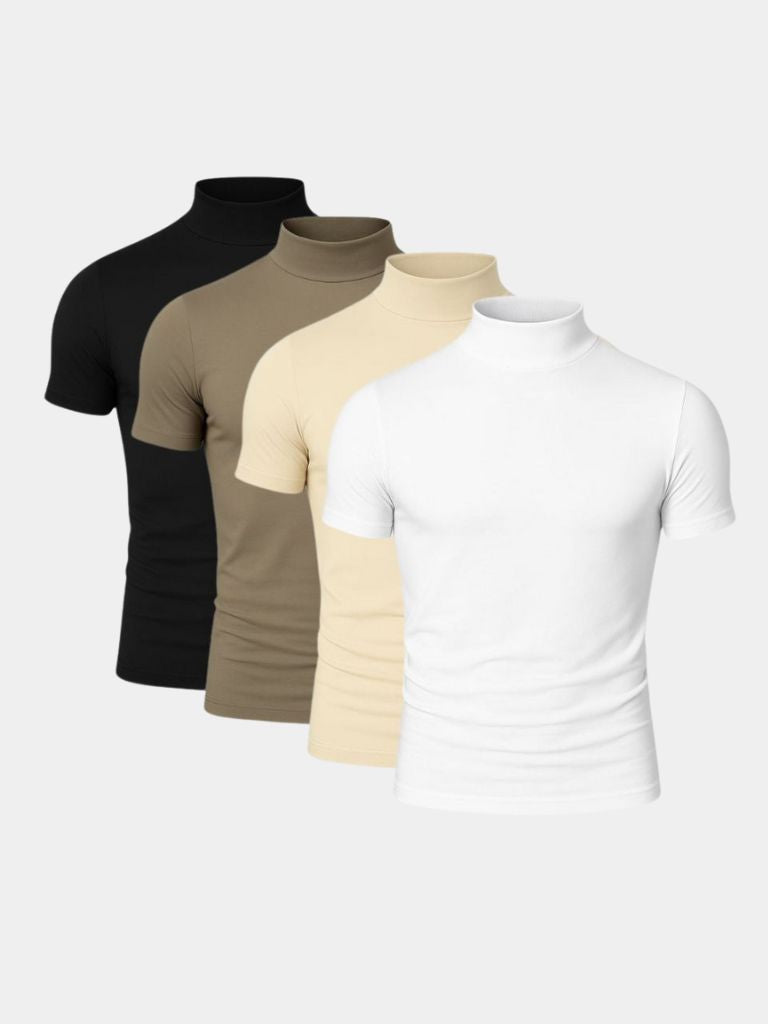 Solid Casual Turtle Neck T-Shirt - Iron & Oak